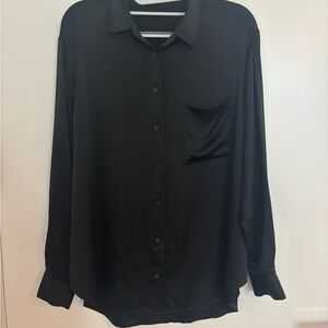 Reformation 100% silk black shirt, size XS